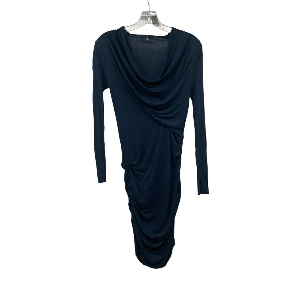 Gap Womens Bodycon Dress Drape Neck Long Sleeve Blue Size XS